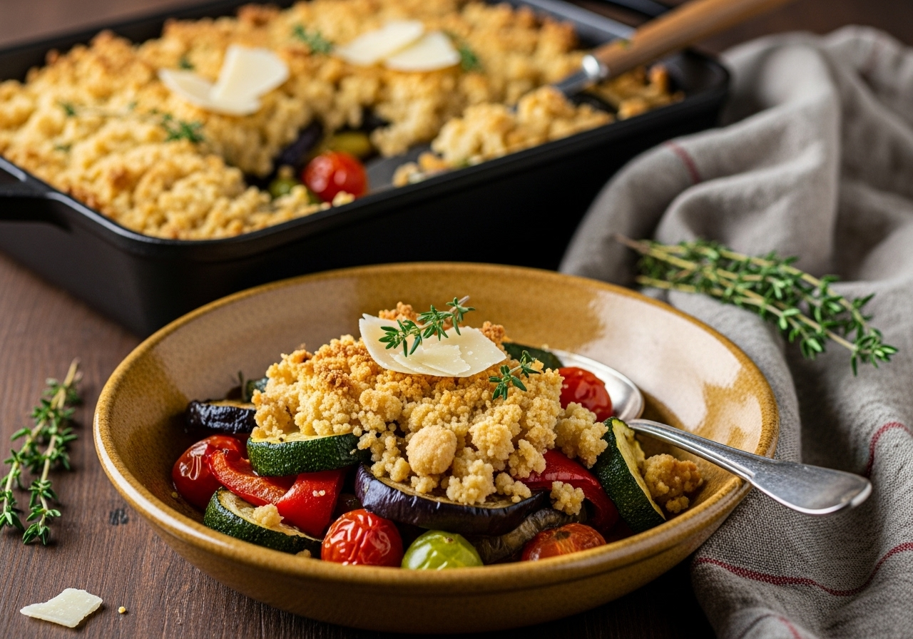Crumble salado de verduras asadas y parmesano 29 noviembre 2025 imagen