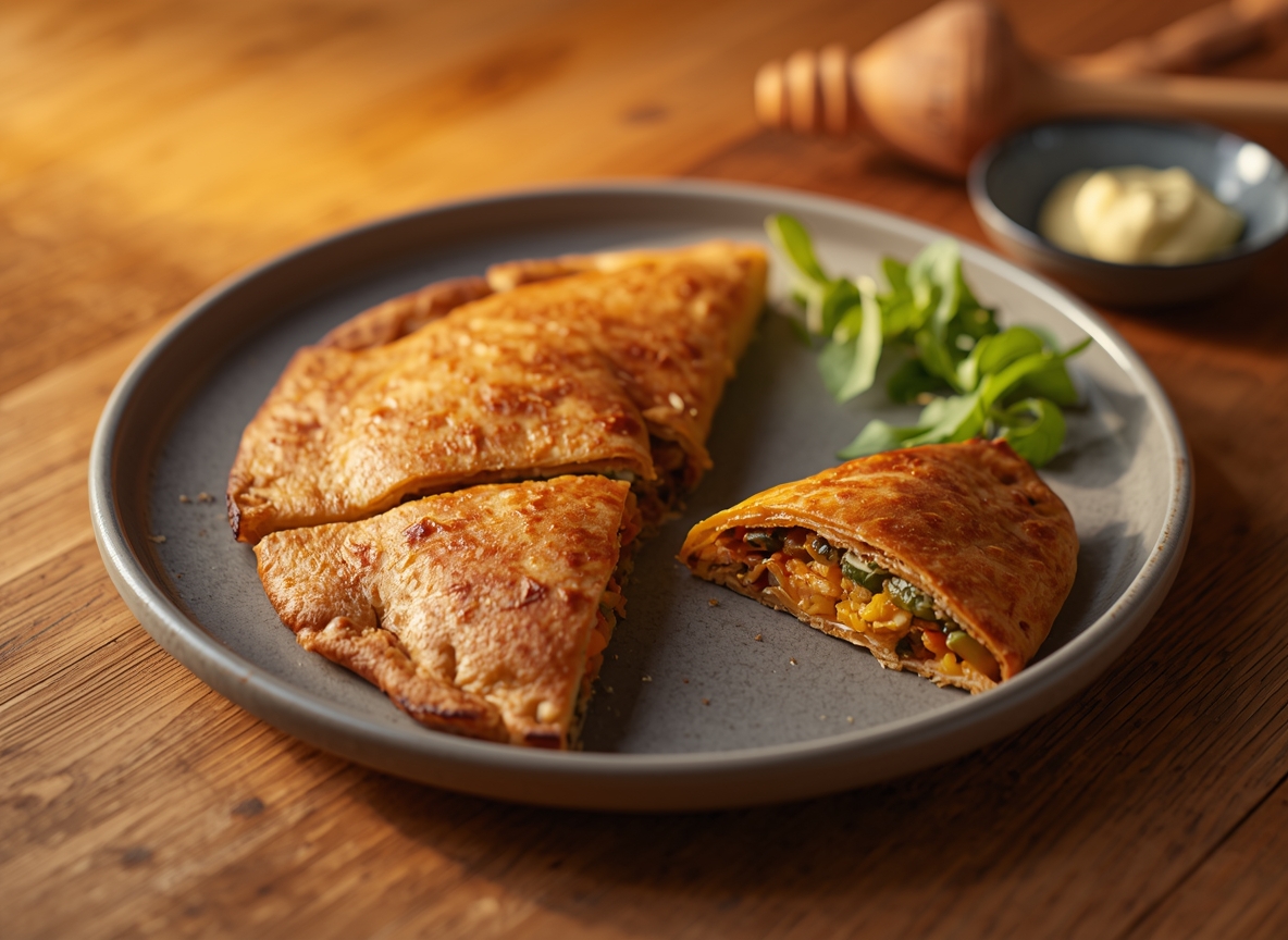 Empanada integral de calabaza asada, espinacas salteadas y queso azul 26 marzo 2026 imagen