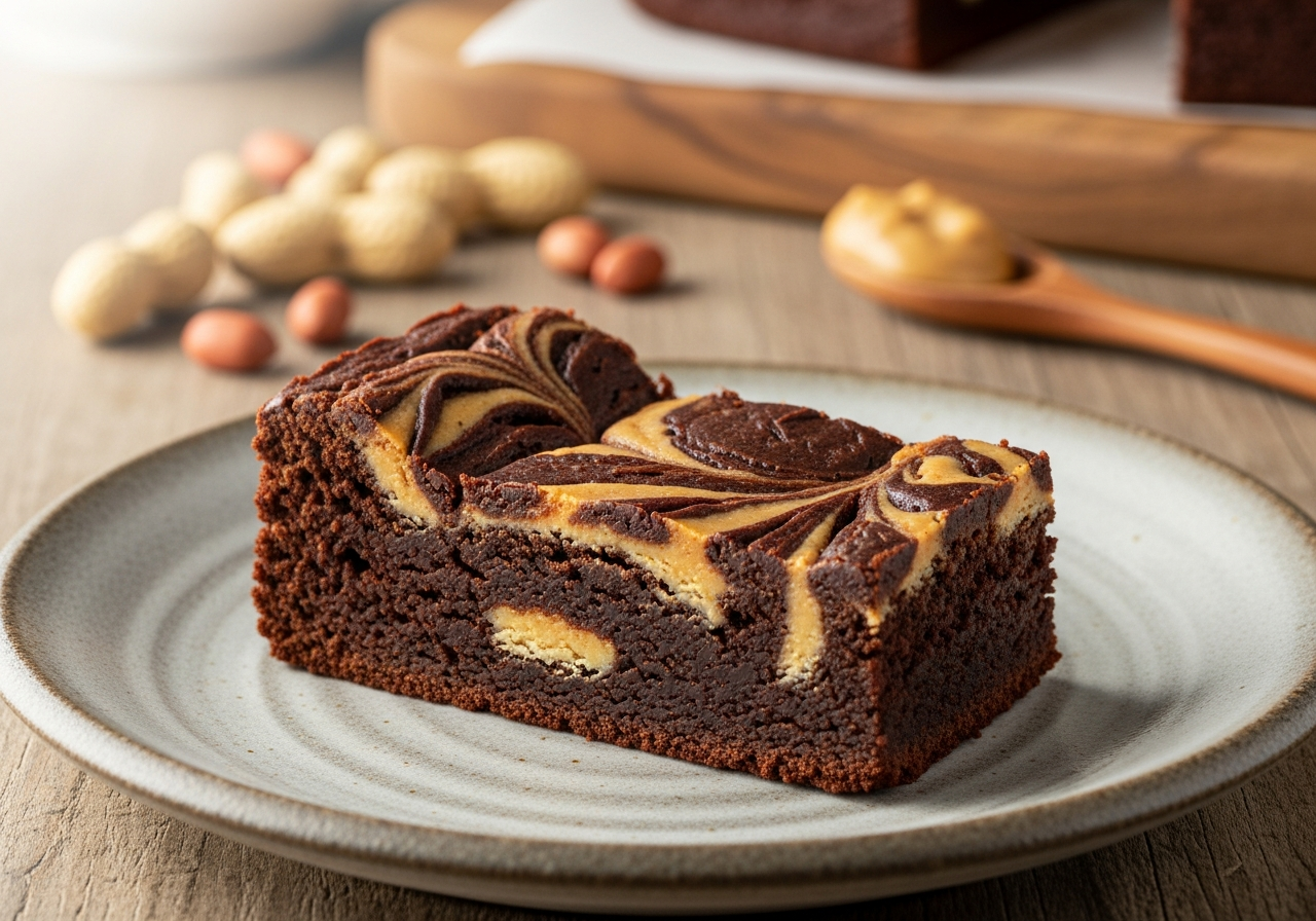 Brownie marmolado de chocolate negro y crema de cacahuete salada 4 marzo 2026 imagen