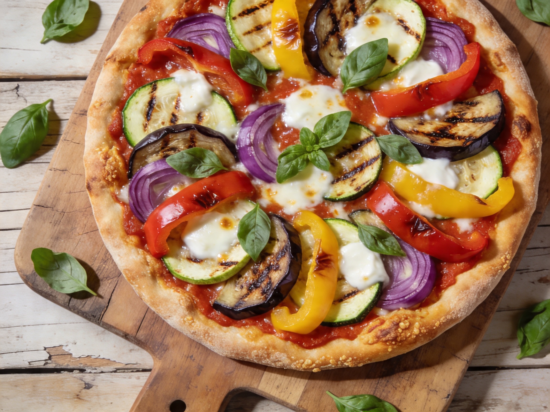 Pizza de verduras a la parrilla y mozzarella 27 mayo 2026 imagen