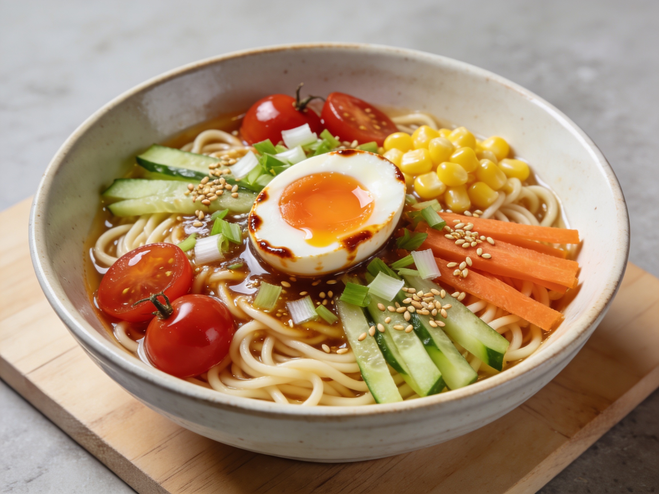 Ramen frío con verduras y huevo marinado 28 mayo 2026 imagen