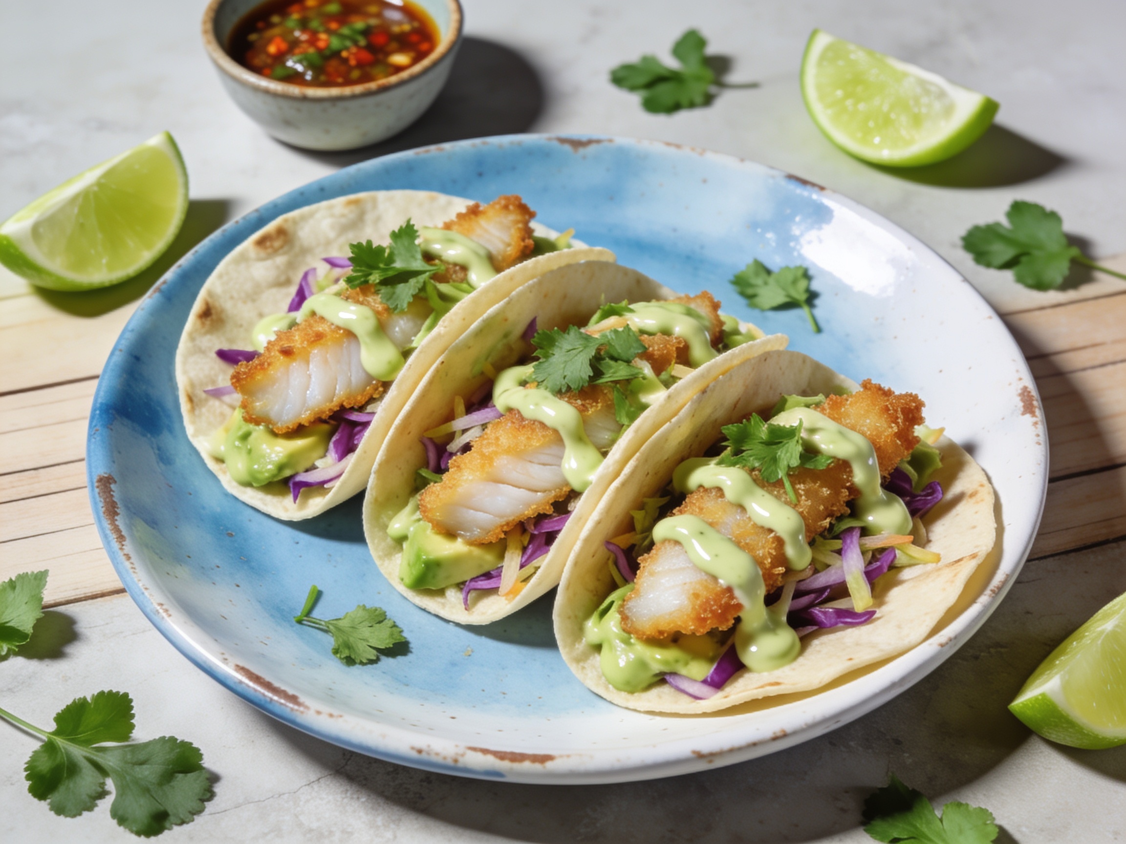 Tacos de lubina crujiente con mayonesa de aguacate 13 julio 2026 imagen