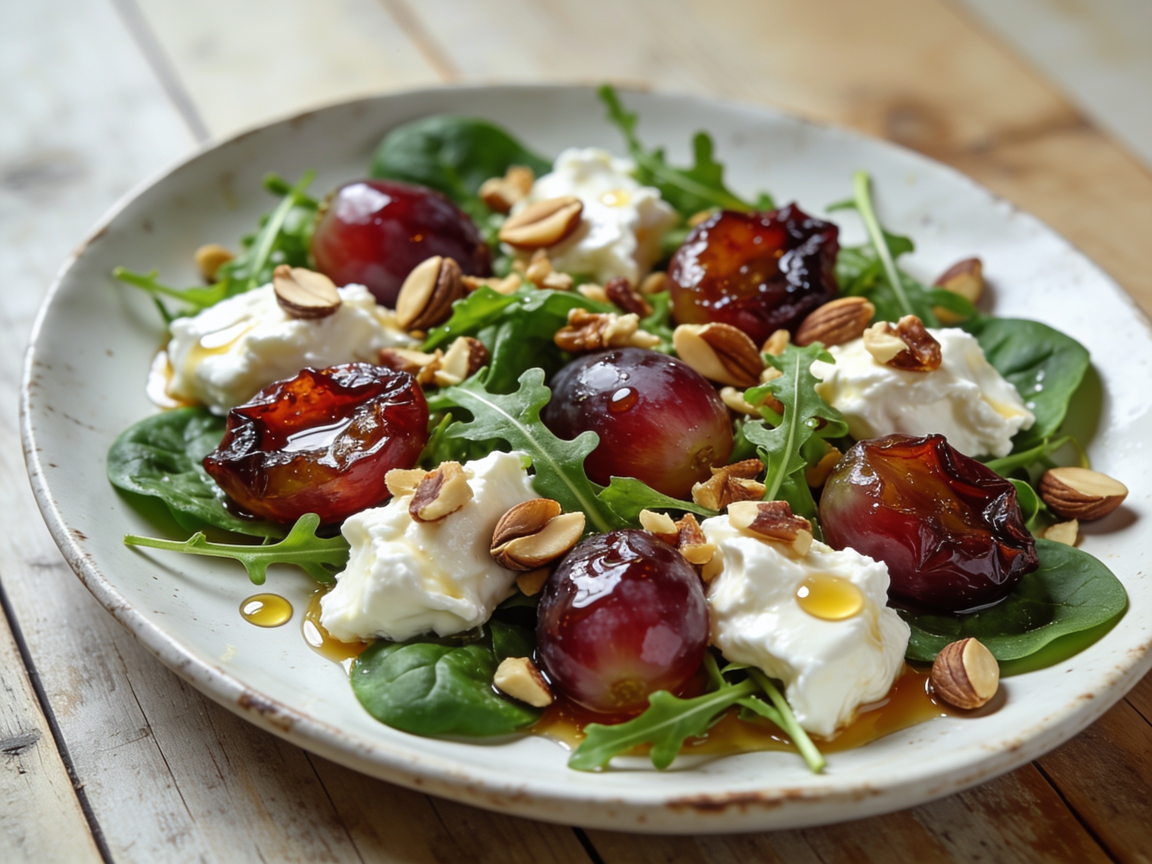 Ensalada de uvas asadas, burrata y avellanas con vinagreta de miel 3 septiembre 2026 imagen